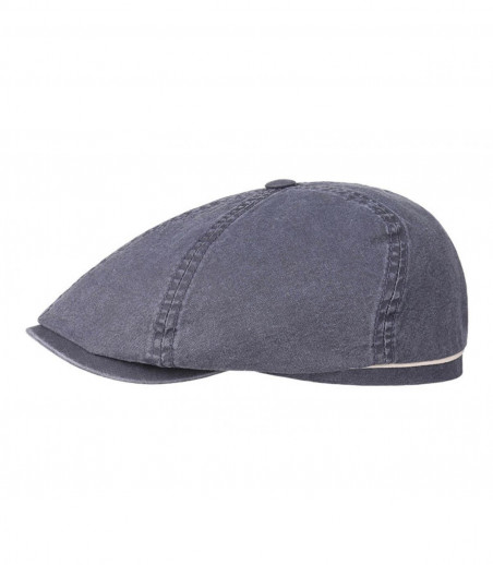 Brooklyn cap waxed cotton organic blue Stetson